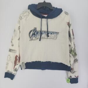 Marvel Avengers 60th Anniversary AOP Distressed Hoodie Women L